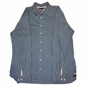 Tommy Hilfiger Navy and Light Blue Plaid Shirt